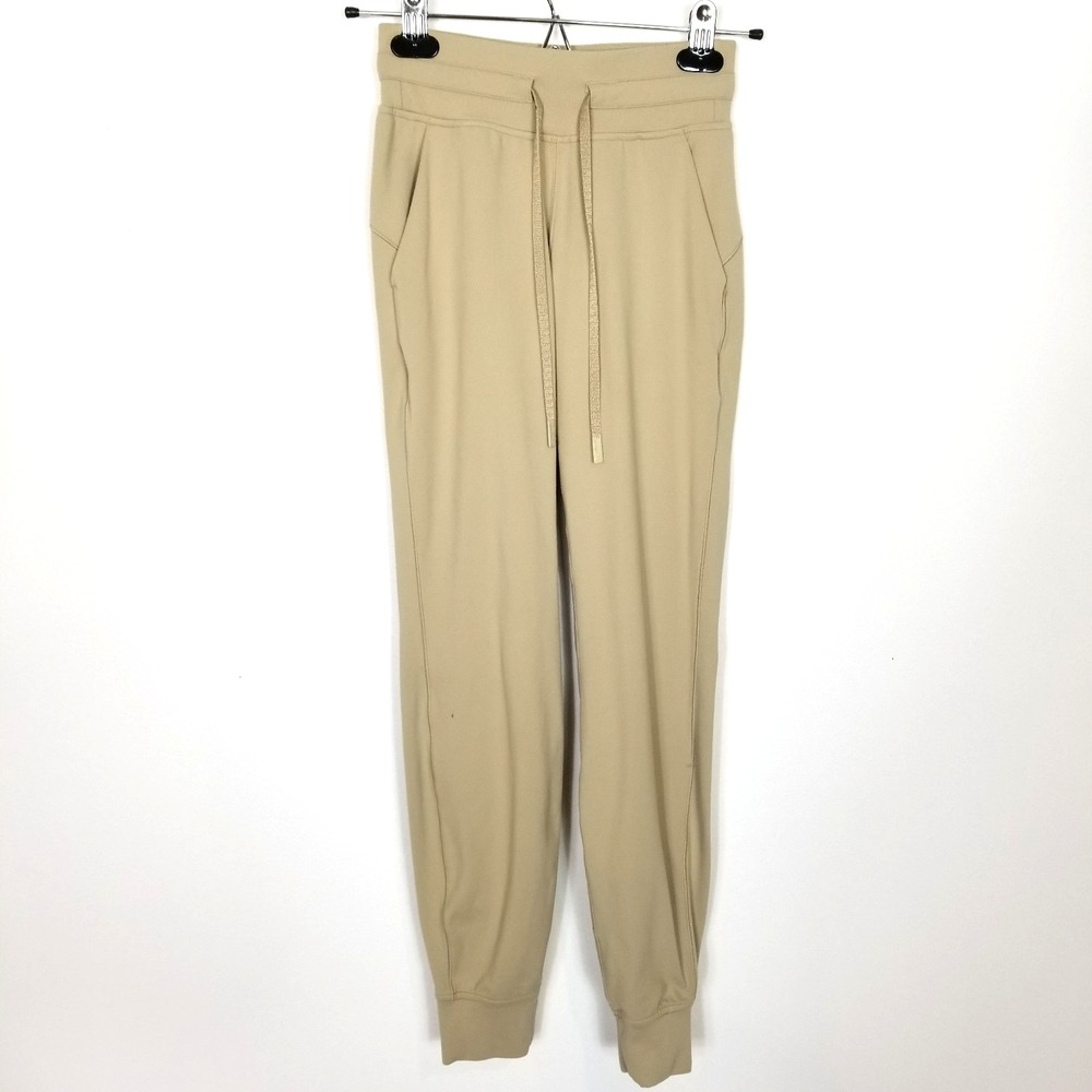 Lululemon Women‎ Ready To Rulu Jogger Sz 0 Beige Athletic Pants Drawstring Yoga